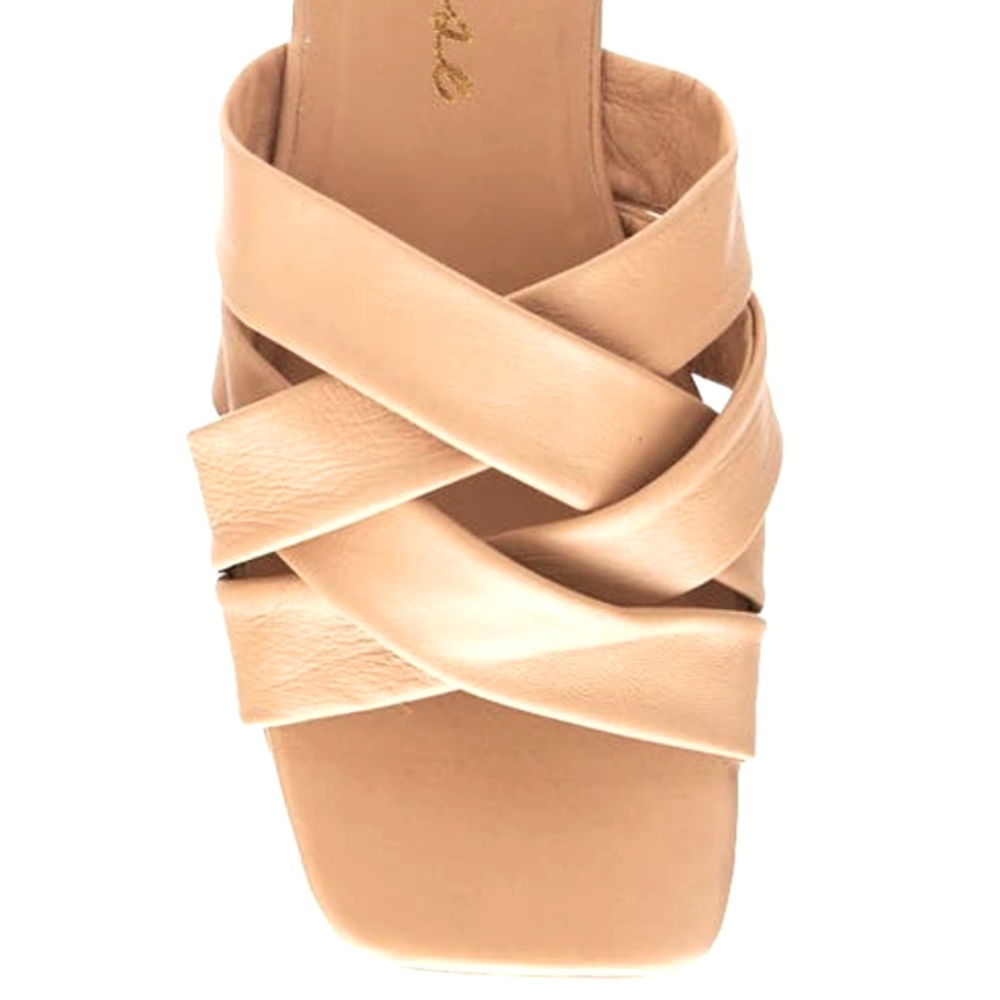 Natural Woven Slide Sandals Matisse Leather Pressure Size 7M Neutral Comfort - Picture 4 of 14